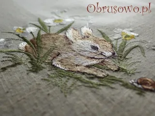 Serweta świąteczna 85x85 "Zajączek len"