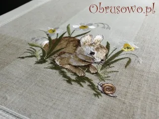Bieżnik świąteczny 40x85 "Zajączek len"