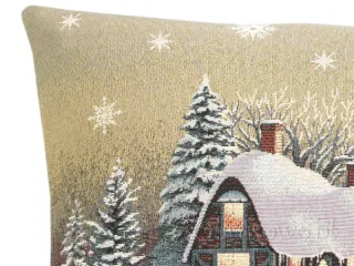 Poszewka świąteczna „Zimowy domek” 45x45