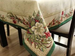 Obrus gobelinowy 140x180 "świąteczny bukiet"