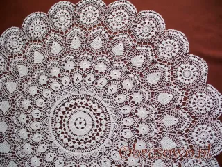 Koronka koniakowska Ø 115 cm biała