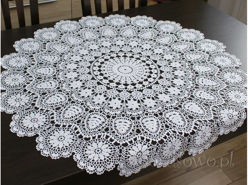 Koronka koniakowska Ø 90 biała