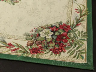 Świąteczny obrus lnianopodobny NOEL III 135x350 b