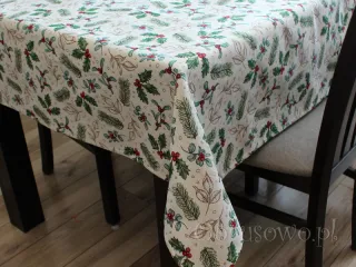 Świąteczny obrus gobelinowy 140x200 "gałązki"