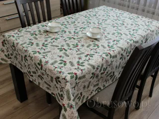 Świąteczny obrus gobelinowy 135x180 "gałązki"