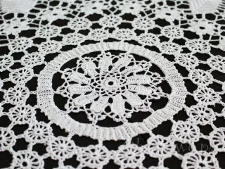 Serweta koniakowska Ø 85 biała