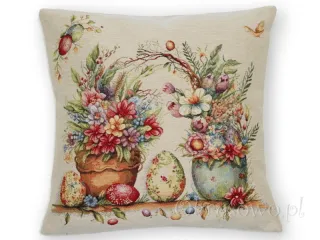 Wielkanocna poszewka gobelinowa "Wielkanocny stroik" 45x45