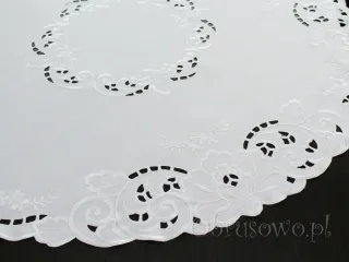 Serweta haftowana "Julita" okrągła Ø 90 biała