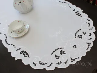 Bieżnik haftowany "Julita" 60x120 biały