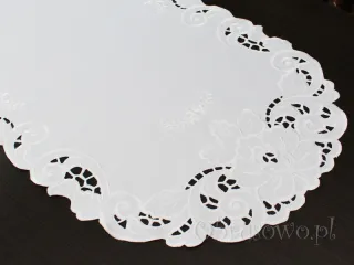 Bieżnik haftowany "Julita" 50x100 biały