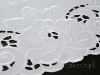 Bieżnik haftowany "Julita" 50x100 biały