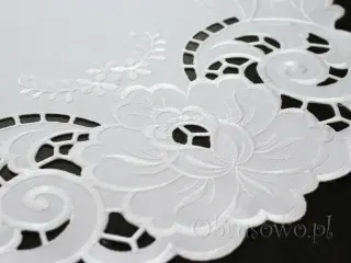 Bieżnik haftowany "Julita" 40x110 biały