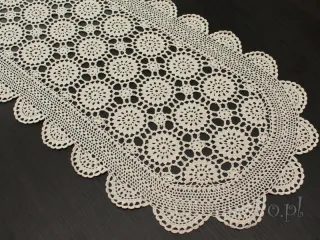 Bieżnik szydełkowy 35x110 beżowy