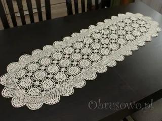 Bieżnik szydełkowy 35x110 beżowy