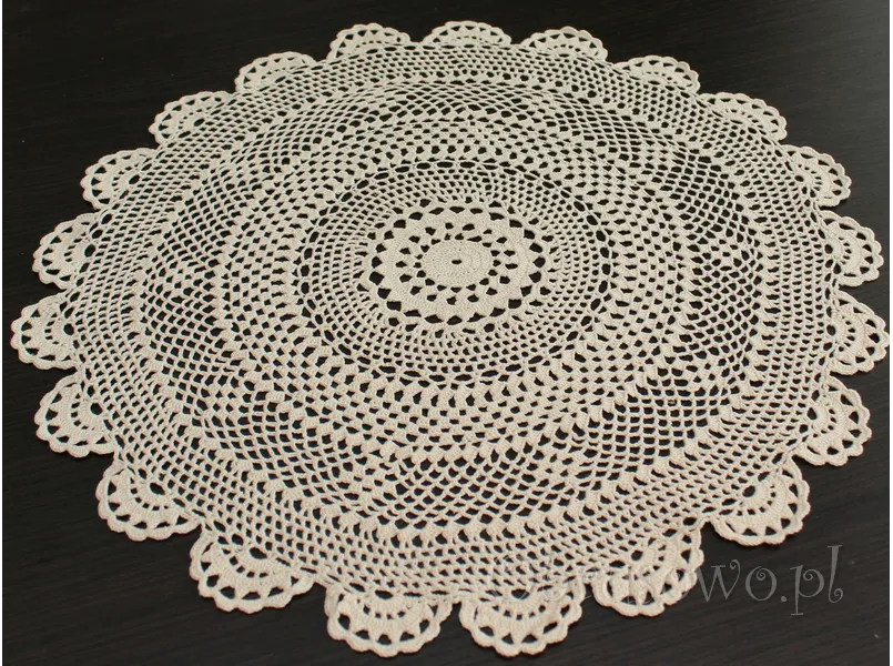 Serweta szydełkowa Ø 40 beżowa
