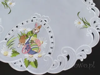 Okrągła serweta wielkanocna Ø 60 "zając w ogrodzie"