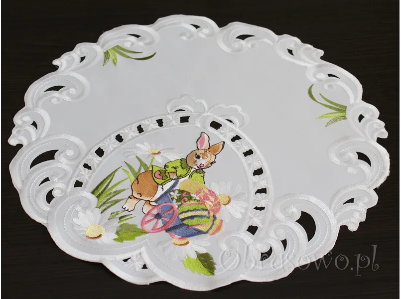 Okrągła serwetka wielkanocna Ø 40 "zając w ogrodzie"