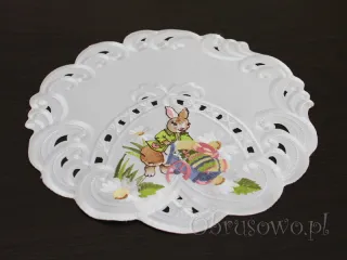 Okrągła serwetka wielkanocna Ø 30 "zając w ogrodzie"
