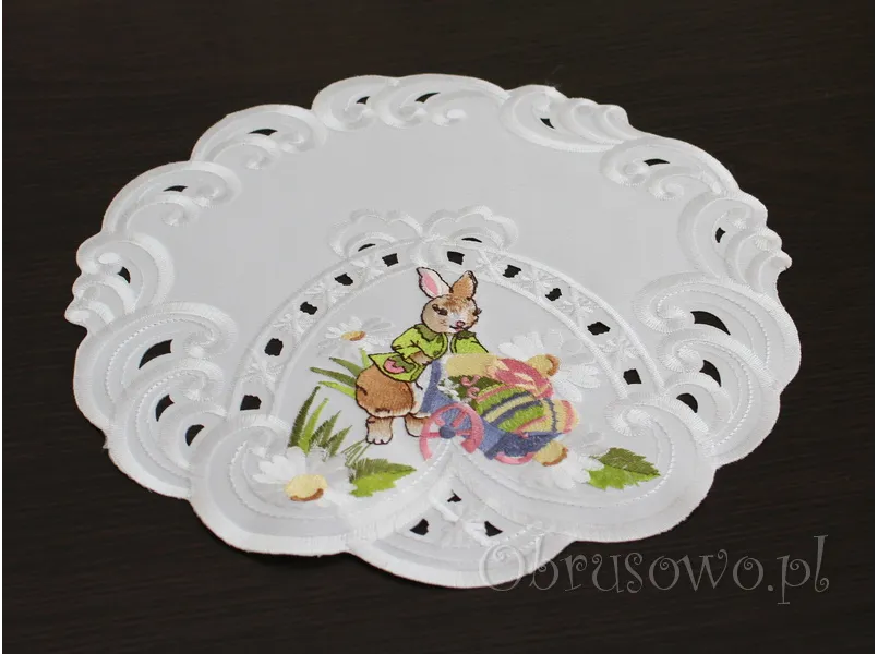 Okrągła serwetka wielkanocna Ø 30 "zając w ogrodzie"
