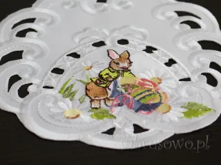 Mała serwetka wielkanocna Ø 20 "zając w ogrodzie"