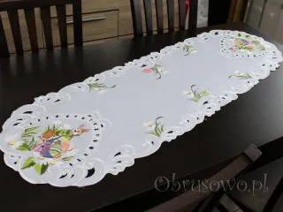 Bieżnik wielkanocny 45x130 "zając w ogrodzie"
