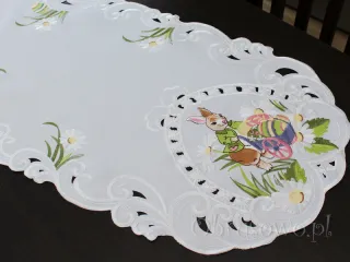 Bieżnik wielkanocny 45x130 "zając w ogrodzie"