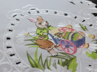 Bieżnik wielkanocny 45x130 "zając w ogrodzie"