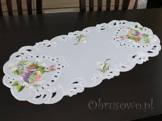 Bieżnik wielkanocny 40x110 "zając w ogrodzie"