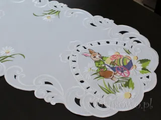 Bieżnik wielkanocny 40x110 "zając w ogrodzie"