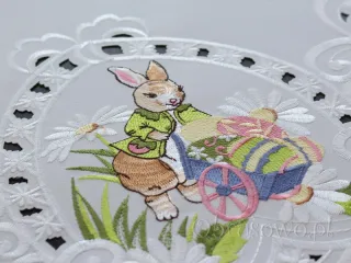 Mały bieżnik wielkanocny 35x70 "zając w ogrodzie"