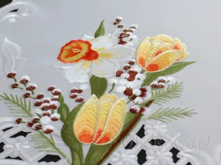 Duży bieżnik haftowany 45x170 "wiosenny bukiet"