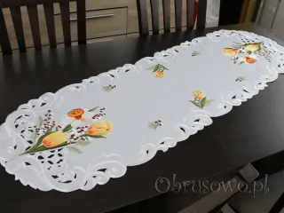 Duży bieżnik haftowany 45x130 "wiosenny bukiet"