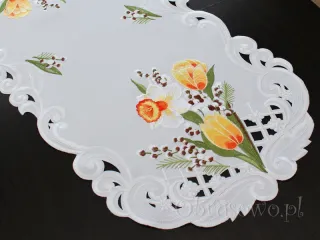 Bieżnik haftowany 40x110 "wiosenny bukiet"