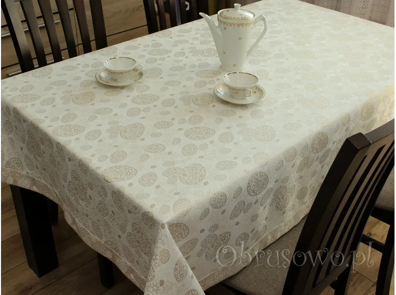 Luksusowy obrus wielkanocny 120x200 złoty