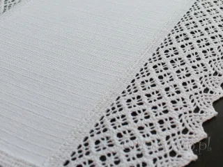 Bieżnik KORONKA LEN 60x120 biały