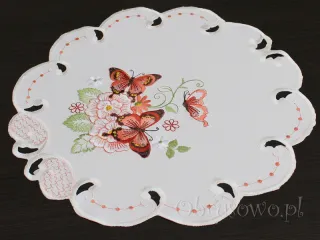 Serwetka haftowana Ø 40 "Motyle"