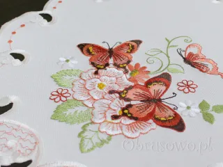 Serwetka haftowana Ø 40 "Motyle"