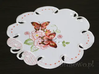 Serwetka haftowana Ø 30 "Motyle"