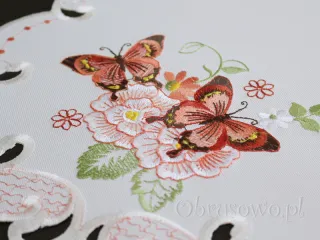Serwetka haftowana Ø 30 "Motyle"