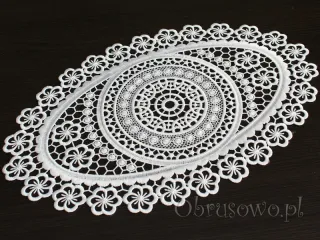 Owalna serwetka gipiurowa 30x45 biała