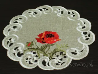 Serwetka haftowana Ø 30 "Maki"