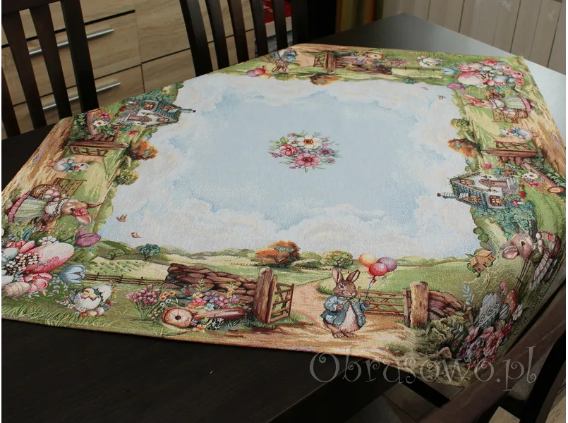 Serweta gobelinowa 98x98 „Wielkanocna rodzinka”