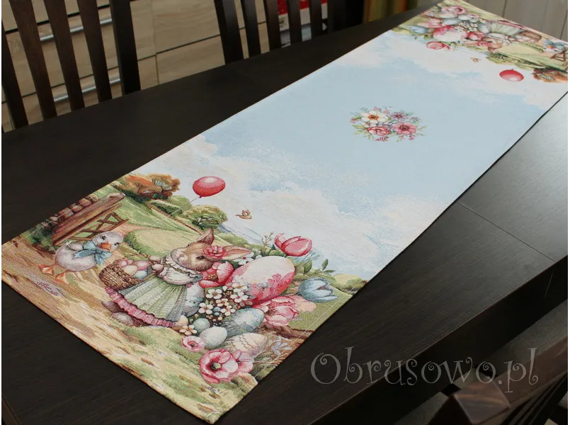 Bieżnik gobelinowy 42x140 „Wielkanocna rodzinka”
