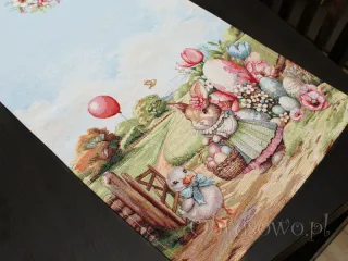 Bieżnik gobelinowy 42x140 „Wielkanocna rodzinka”
