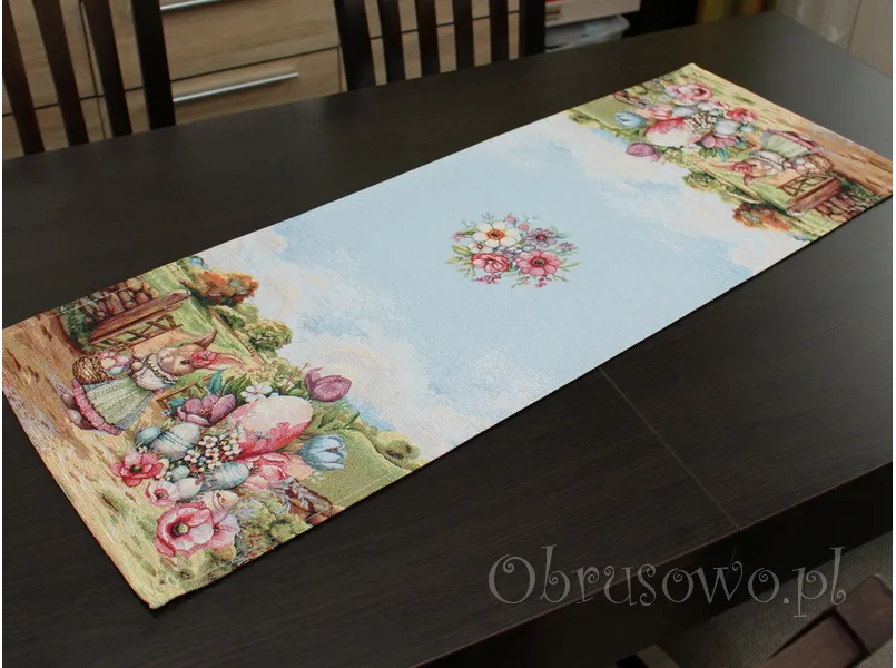 Bieżnik gobelinowy 38x100 „Wielkanocna rodzinka”