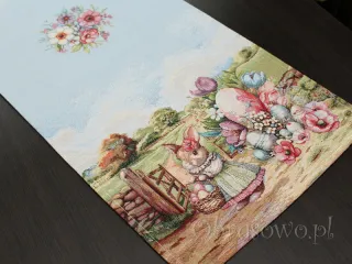 Bieżnik gobelinowy 38x100 „Wielkanocna rodzinka”