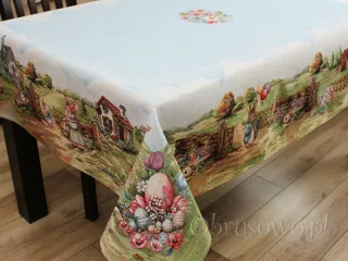 Obrus gobelinowy 140x240 "Wielkanocna rodzinka"