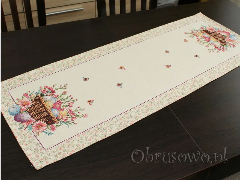 Bieżnik wielkanocny gobelinowy 38x100 "kolorowe pisanki"