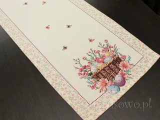 Bieżnik wielkanocny gobelinowy 38x100 "kolorowe pisanki"