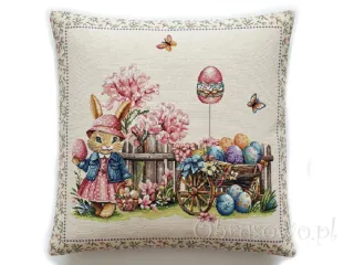 Gobelinowa poszewka wielkanocna "kolorowe pisanki" 45x45